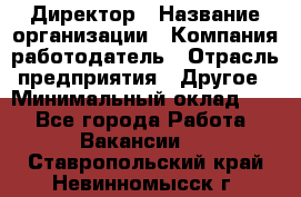 Директор › Название организации ­ Компания-работодатель › Отрасль предприятия ­ Другое › Минимальный оклад ­ 1 - Все города Работа » Вакансии   . Ставропольский край,Невинномысск г.